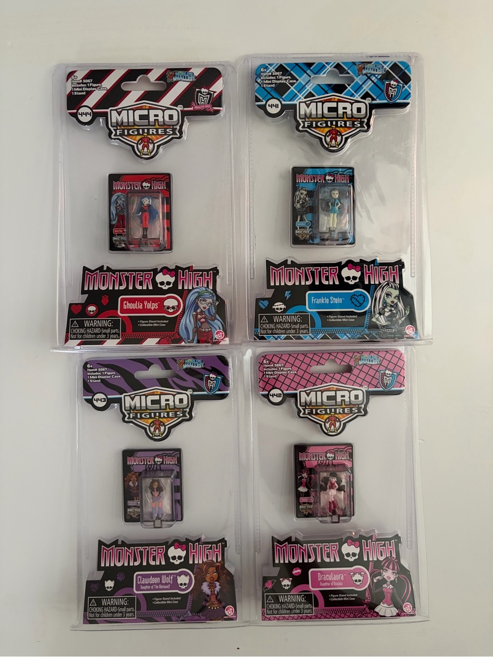 Monster High Micro Figures — Pink, Blue, Purple Mini Pack